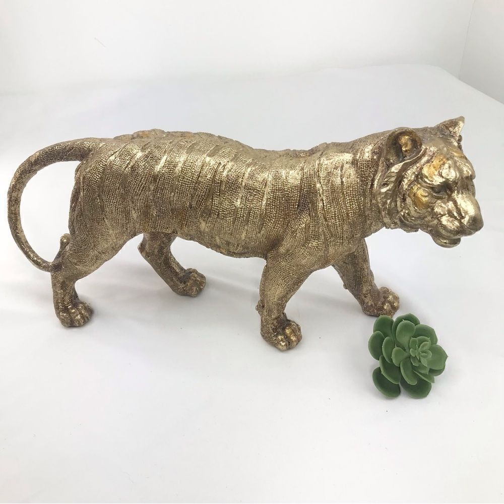 Golden Tiger Metallic Sparkle Resin Decor